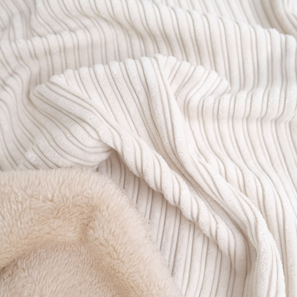 White Sherpa-Backed Ribbed Velvet - Maison Klem